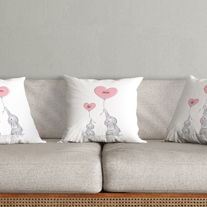 Be mine szives elefántos esküvői párna  - művészet - grafika & illusztráció - digitális - Meska.hu