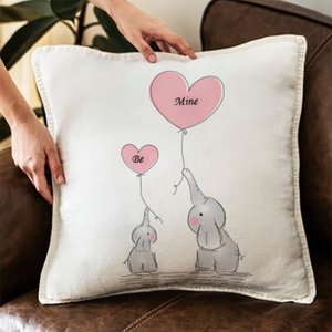 Be mine szives elefántos esküvői párna  - művészet - grafika & illusztráció - digitális - Meska.hu