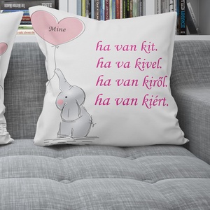 Páros Be mine szives elefántos esküvői párna  - otthon & életmód - lakástextil - párna & párnahuzat - Meska.hu