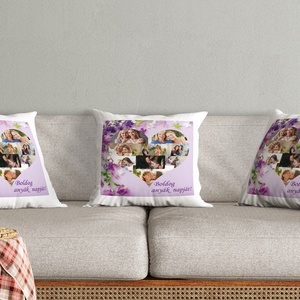 Anyáknapi szives fotómontázs párna  - otthon & életmód - lakástextil - párna & párnahuzat - Meska.hu