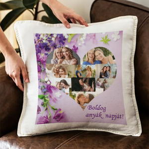 Anyáknapi szives fotómontázs párna  - otthon & életmód - lakástextil - párna & párnahuzat - Meska.hu
