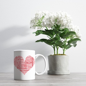 Anyák napi, piros betűs, szíves, Nagymama a kávés bögre, Otthon & Életmód, Konyhafelszerelés, tálalás, Tálalás, Bögre & Csésze, Fotó, grafika, rajz, illusztráció, MESKA