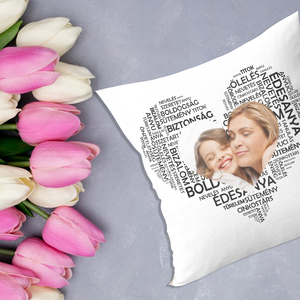 Anyák-napi fényképes szív betűből párna  - Meska.hu