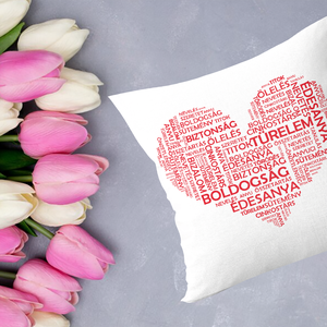 Anyák-napi szív piros betűből párna (Édesanya), Otthon & Életmód, Lakástextil, Párna & Párnahuzat, Fotó, grafika, rajz, illusztráció, MESKA