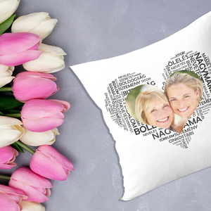 Anyák-napi fényképes szív betűből párna (Nagymama) - Meska.hu
