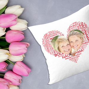 Anyák-napi fényképes szív betűből párna (Nagymama) - Meska.hu