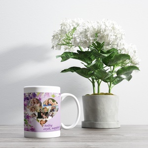 Anyák napi, szíves fényképes kávés bögre (MAMA), Otthon & Életmód, Konyhafelszerelés, tálalás, Tálalás, Bögre & Csésze, Fotó, grafika, rajz, illusztráció, MESKA