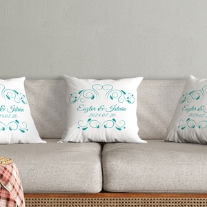  Esküvői párna zöld mintás - művészet - grafika & illusztráció - digitális - Meska.hu