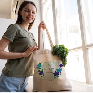  Női vászontáska kék virágos  - táska & tok - bevásárlás & shopper táska - shopper, textiltáska, szatyor - Meska.hu