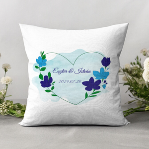  Esküvői párna kék virágos  - Meska.hu