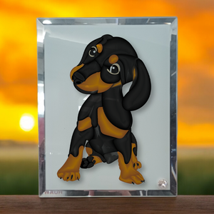  Üvegkép, Fotóüveg tacskó , Otthon & Életmód, Dekoráció, Kép & Falikép, Üvegkép, Fotó, grafika, rajz, illusztráció, Üvegművészet, MESKA