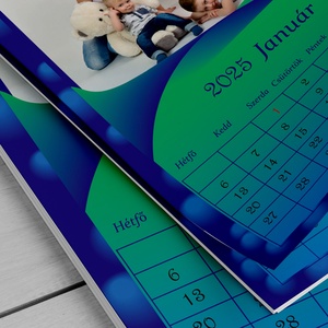 2026-os A3-as falinaptár kék buborékos  - otthon & életmód - dekoráció - fali és függő dekoráció - falinaptár & öröknaptár - Meska.hu