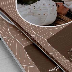 2026-os A4-es falinaptár barna vonalas leveles - otthon & életmód - dekoráció - fali és függő dekoráció - falinaptár & öröknaptár - Meska.hu