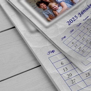 2026-os A3-as falinaptár szürke márványmintás - otthon & életmód - dekoráció - fali és függő dekoráció - falinaptár & öröknaptár - Meska.hu