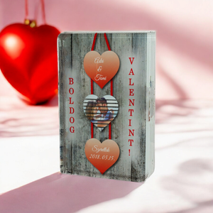 Fotókristály, csíkos szív , Otthon & Életmód, Dekoráció, Kép & Falikép, Üvegkép, Fotó, grafika, rajz, illusztráció, MESKA