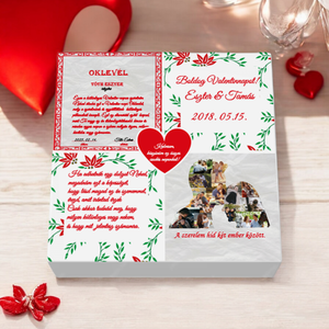 Valentin napi tejcsokoládé eperrel  (oklevél nőknek)k), Élelmiszer, Édesség, Fotó, grafika, rajz, illusztráció, MESKA