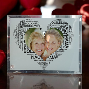  Anyák napi Üvegkép, Fotóüveg (Szív fekete betűből- NAGYMAMA), Otthon & Életmód, Dekoráció, Kép & Falikép, Üvegkép, Fotó, grafika, rajz, illusztráció, Üvegművészet, MESKA