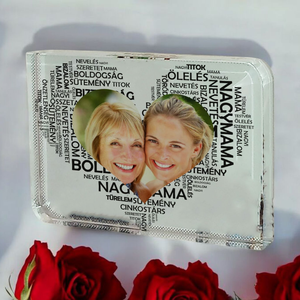 Anyák napi Fotókristály (Szív fekete betűből NAGYMAMA), Otthon & Életmód, Dekoráció, Kép & Falikép, Üvegkép, Fotó, grafika, rajz, illusztráció, MESKA