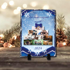 Karácsonyi saját fényképes fotókő, Otthon & Életmód, Dekoráció, Asztal és polc dekoráció, Díszüveg, Fotó, grafika, rajz, illusztráció, MESKA