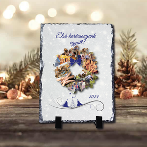 Karácsonyi saját fényképes fotókő, Otthon & Életmód, Dekoráció, Asztal és polc dekoráció, Díszüveg, Fotó, grafika, rajz, illusztráció, MESKA