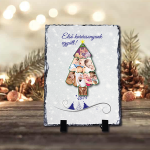 Karácsonyi saját fényképes fotókő, Otthon & Életmód, Dekoráció, Asztal és polc dekoráció, Díszüveg, Fotó, grafika, rajz, illusztráció, MESKA