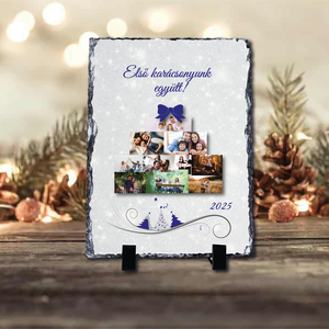 Karácsonyi saját fényképes fotókő, Otthon & Életmód, Dekoráció, Asztal és polc dekoráció, Díszüveg, Fotó, grafika, rajz, illusztráció, MESKA