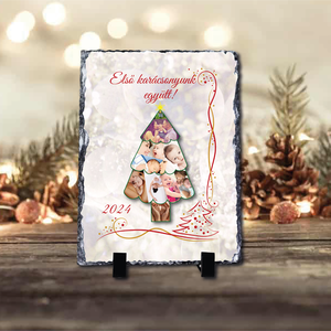 Karácsonyi saját fényképes fotókő, Otthon & Életmód, Dekoráció, Asztal és polc dekoráció, Díszüveg, Fotó, grafika, rajz, illusztráció, MESKA