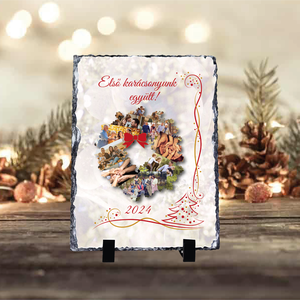Karácsonyi saját fényképes fotókő, Otthon & Életmód, Dekoráció, Asztal és polc dekoráció, Díszüveg, Fotó, grafika, rajz, illusztráció, MESKA