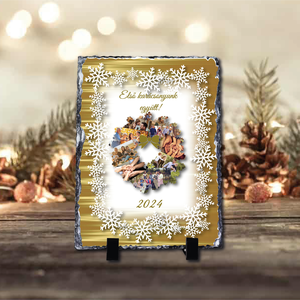 Karácsonyi saját fényképes fotókő, Otthon & Életmód, Dekoráció, Asztal és polc dekoráció, Díszüveg, Fotó, grafika, rajz, illusztráció, MESKA