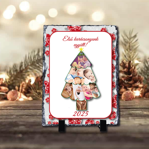 Karácsonyi saját fényképes fotókő, Otthon & Életmód, Dekoráció, Asztal és polc dekoráció, Díszüveg, Fotó, grafika, rajz, illusztráció, MESKA