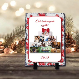 Karácsonyi saját fényképes fotókő, Otthon & Életmód, Dekoráció, Asztal és polc dekoráció, Díszüveg, Fotó, grafika, rajz, illusztráció, MESKA