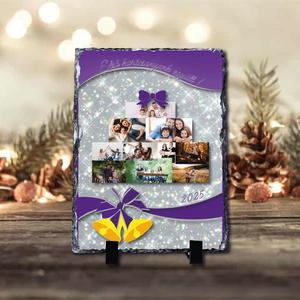 Karácsonyi saját fényképes fotókő, Otthon & Életmód, Dekoráció, Asztal és polc dekoráció, Díszüveg, Fotó, grafika, rajz, illusztráció, MESKA