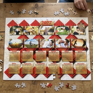 Saját fényképeses, egész éves (2027-es) naptár puzzle A3-as 500 darabos (piros négyzetes) - művészet - grafika & illusztráció - digitális - Meska.hu