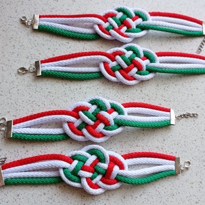 Nemzeti színű karkötő  - ékszer - karkötő - fonott karkötő - Meska.hu