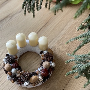 Adventi koszorú, fehér  - Meska.hu