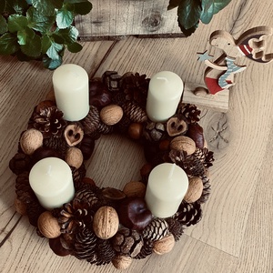 Adventi természet :) , adventi koszorú - otthon & életmód - dekoráció - virágdísz és tartó - koszorú - Meska.hu