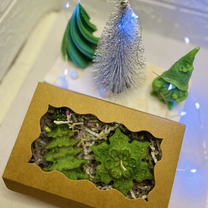 Zöld karácsonyi gyertya szett - otthon & életmód - gyertya, illat, aroma - gyertya - Meska.hu