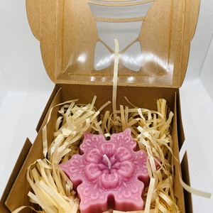 Rózsaszín hópehely gyertya  Téli báj és nőies finomság, Otthon & Életmód, Gyertya, illat, aroma, Gyertya, Gyertya-, mécseskészítés, MESKA