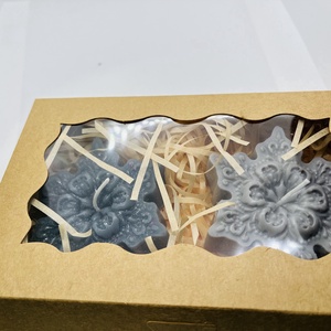 Szürke hópehely gyertyaszett  Téli elegancia, két árnyalatban - otthon & életmód - gyertya, illat, aroma - gyertya - Meska.hu