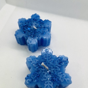 Sötétkék hópehely gyertyaszett  Mélykék elegancia és téli ragyogás - otthon & életmód - gyertya, illat, aroma - gyertya - Meska.hu