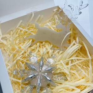 Epoxy hópehely és rénszarvas szett  Az ezüst csillogása a fán, Karácsony, Karácsonyi lakásdekoráció, Karácsonyfadíszek, , MESKA