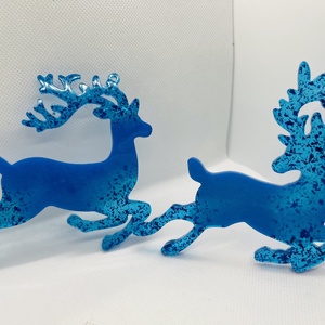 Epoxy rénszarvas dísz szett  A tél elegáns varázsa, Karácsony, Karácsonyi lakásdekoráció, Karácsonyfadíszek, , MESKA