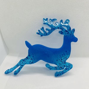 Epoxy rénszarvas dísz szett  A tél elegáns varázsa - karácsony - karácsonyi lakásdekoráció - karácsonyfadíszek - Meska.hu