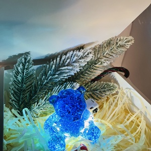 Világító Kék Maci  A fénylő téli csoda - karácsony - karácsonyi lakásdekoráció - karácsonyfadíszek - Meska.hu