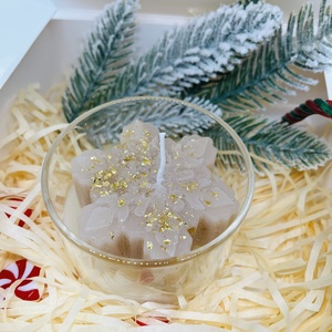 Ünnepi hópehely gyertya üvegpohárban - otthon & életmód - gyertya, illat, aroma - gyertya - Meska.hu