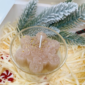 Ünnepi hópehely gyertya üvegpohárban - otthon & életmód - gyertya, illat, aroma - gyertya - Meska.hu