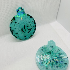 Zöld Csillám Epoxy Karácsonyfadísz  az erdő mélyének ünnepi ragyogása, Karácsony, Karácsonyi lakásdekoráció, Karácsonyfadíszek, , MESKA