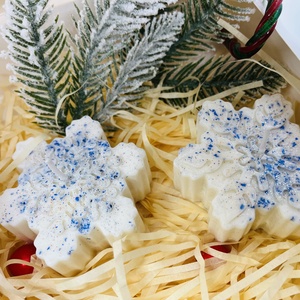 Hópehely Gyertya � Almáspite Illattal - karácsony - karácsonyi lakásdekoráció - karácsonyi illatgyertya, mécses - Meska.hu