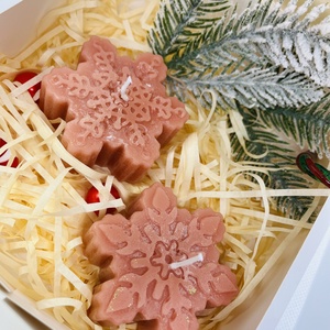 Rózsás Bronz Hópehely Gyertya  a melegség és elegancia találkozása - otthon & életmód - gyertya, illat, aroma - gyertya - Meska.hu