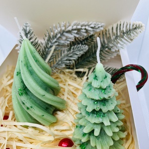 Zöld Fenyő Gyertyaszett  - karácsony - karácsonyi lakásdekoráció - karácsonyi illatgyertya, mécses - Meska.hu